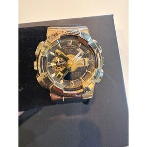 Casio G Shock Gold Tone Watch Shock Resist Water Resist 200m Digital Analog